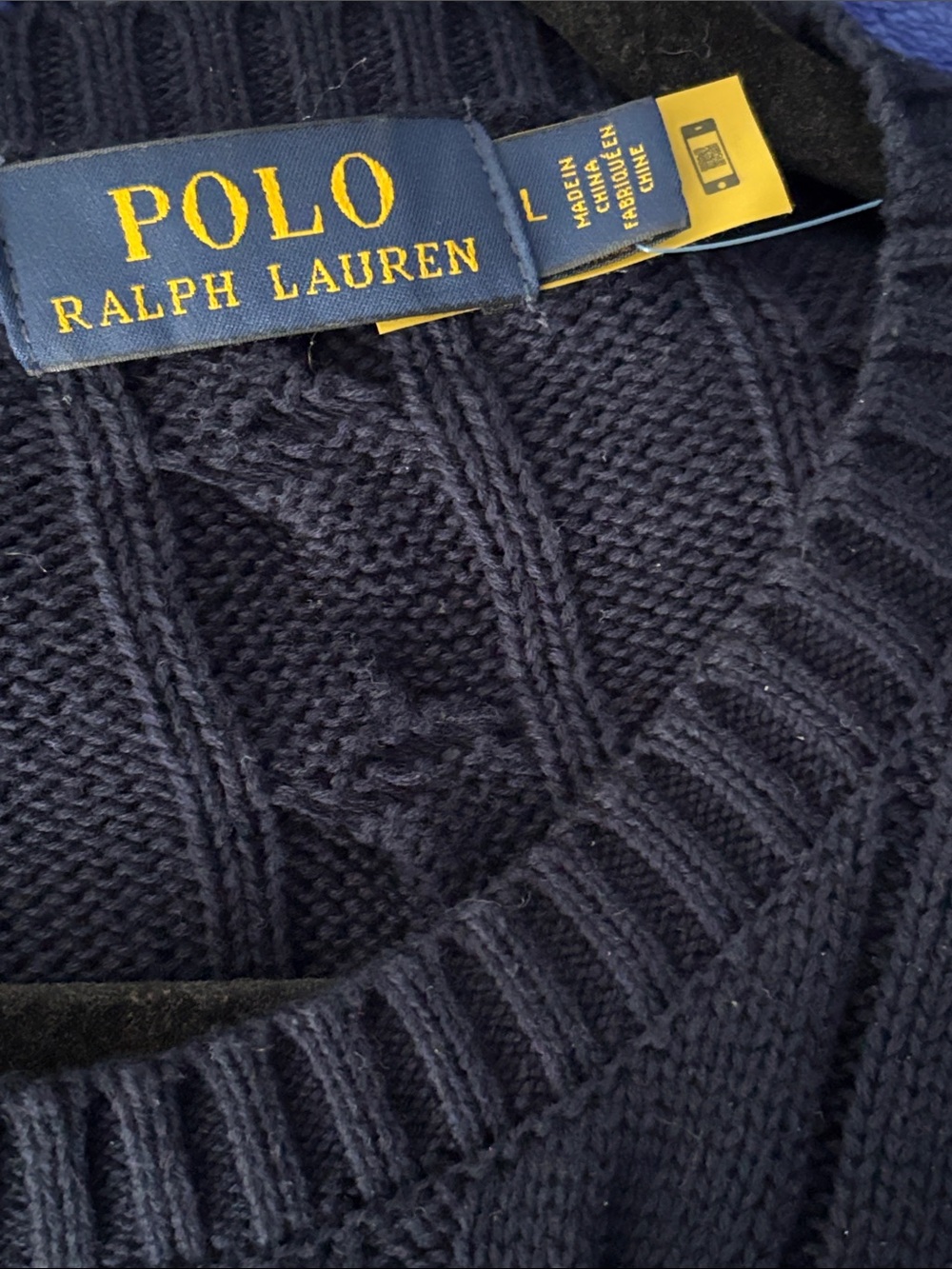 Polo by Ralph Lauren Dark Blue Cable Knit Sweater - Picture 5 of 5